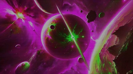 Abstract background. Purple - green palette. Raster fractal graphics.