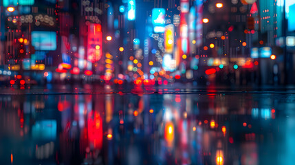 Fototapeta premium Abstract City Lights Background - Bokeh Night Scene