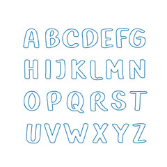 Set of hand drawn alphabet vector illustration
