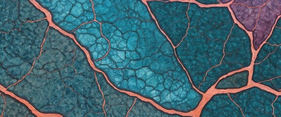 A close-up of a stone surface with organic veins running through it