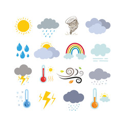 Weather icons set, Weather vector graphics bundle, Weather Clipart Set, Cloudy, Sunny, Rainy Snowy, Planner Supplies