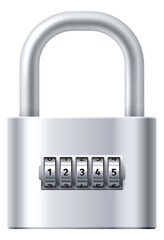 Locked password padlock. Number combination security access