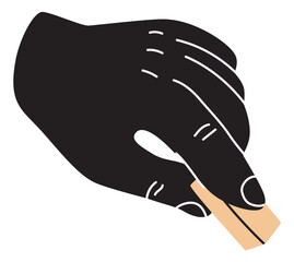 Hand hold eraser. Drawing error cleaning process