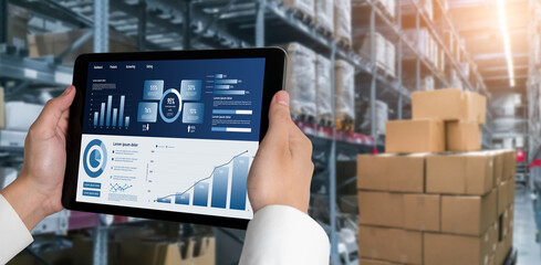 Business data dashboard provide business intelligence analytic for marketing strategy planning snugly with big data set to analyze customer demands and foreseeing business future