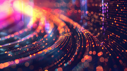 Fototapeta premium Abstract Background with Red, Orange, and Blue Bokeh