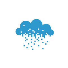 Blue cloud and rain vector design