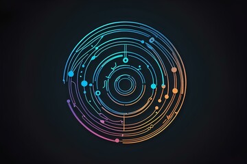 abstract circular composition featuring glowing dots and intricate interconnected lines