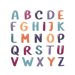 Colorful Alphabet Clipart Set, Set of Colorful Letters Vector Graphics, Educational Resource, Scrapbooking Supplies, Kids Crafts