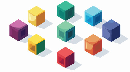 Obraz premium Colorful Isometric Cubes Vector on White Background