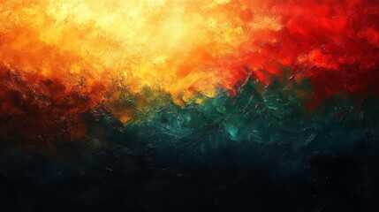 Fototapeta premium Abstract Sunset Painting with Warm and Cool Tones. Generative AI