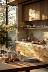 salle à manger, arts de la table, vaisselle, intérieur 3D réaliste, HDR, photographie immobilière, décoration, tendance, architecte, design, mode, élégant, fonctionnel, chaleureux, repas, famille