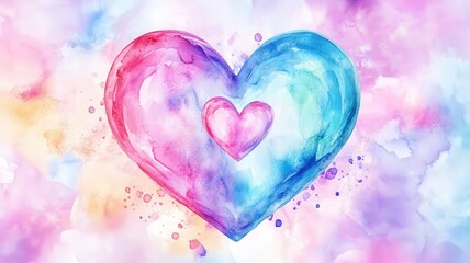 Obraz premium Chakra healing intuition, CBT Psychotherapy, A colorful watercolor compassion heart, self - improvement