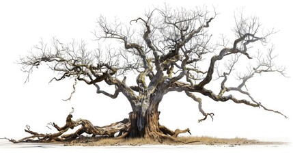 Fototapeta premium Tree with roots on a white background