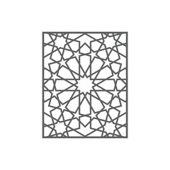 illustration of an ornament, Geometric Islamic Window Vector Graphic, Arabic Ornament, Arabesque Decoration, Muslim Home Decor, Islamic Art