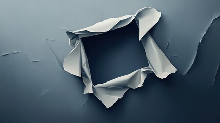 Torn paper revealing dark background, minimalist design