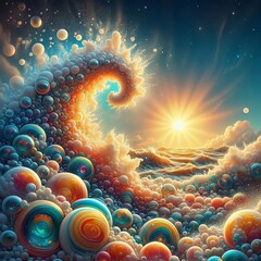 Nature's Wonder Colorful foam and bubbles inspired by nature suc