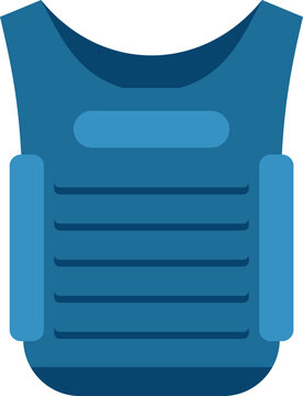 blue body armor flat design clip art preview