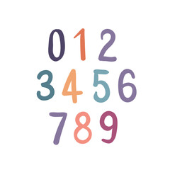 Colorful numbers on a white background, Numbers Vector graphics bundle, Numbers Clipart 0 to 9 Set, Colorful Numbers Vector Design, Nursery Numbers Decor