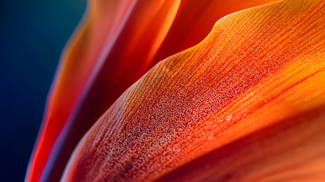 Orange Petal with Dew Drops Macro Photography