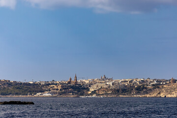 Obraz premium Ghajnsielem, Gozo Island, Malta A seaview of Ghajnsielem on Gozo island.