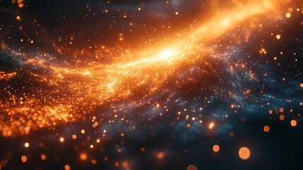 Naklejka premium Celestial Patterns Abstract Stars and Galaxies. Generative AI