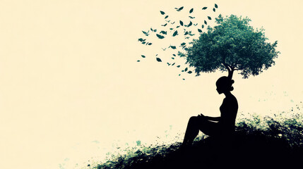 Person with Tree Growing from Head