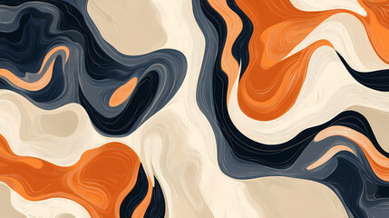 Abstract textile design with fluid lines and a harmonious color palette, contemporary, visual fluidity. Harmonious. Illustration