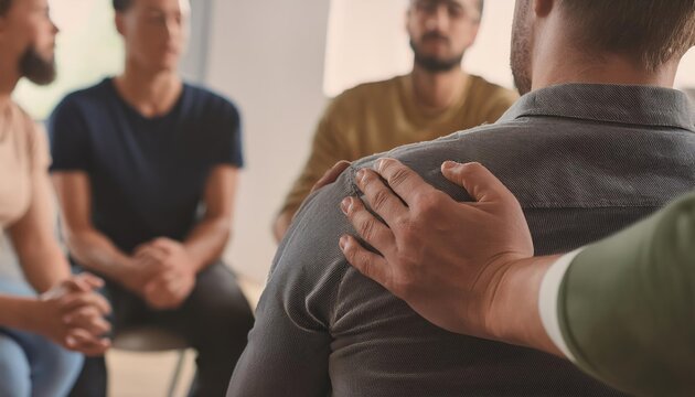  group therapy,  people supporting each other