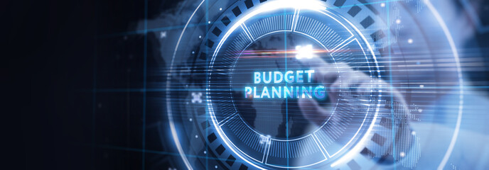 Budget planning business finance concept on virtual screen interface. Business, technology concept.