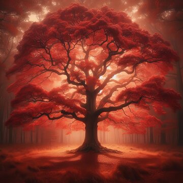 Red Oak A large tree with a broad spreading crown and deep furro