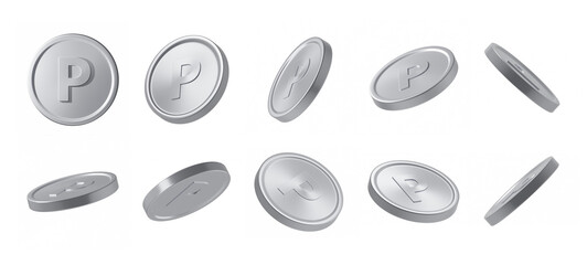 3D silver coin