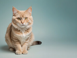 Obraz premium A cat sits against a plain background