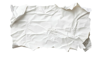 Obraz premium A piece of crumpled white paper with uneven edges creates a unique texture against a transparent background, ideal for creative tasks and digital designs