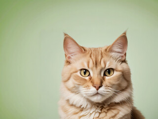 Obraz premium A cat sits against a plain background