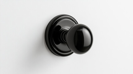Minimalist round black doorknob with sleek design, perfect for modern interiors. This elegant hardware adds touch of sophistication to any door