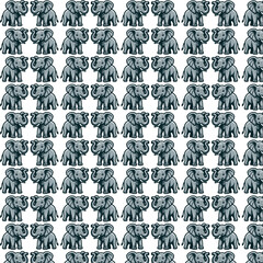 set of seamless elephant pattern