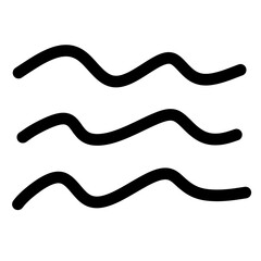 Abstract decorative wavy doodle line element