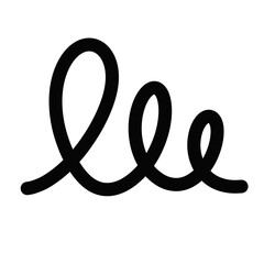 Hand drawn curly pen line element design