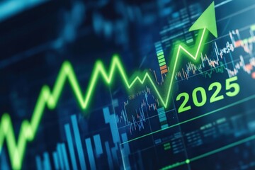 background of a chart with a green up arrow showing rapid growth. Generated AI