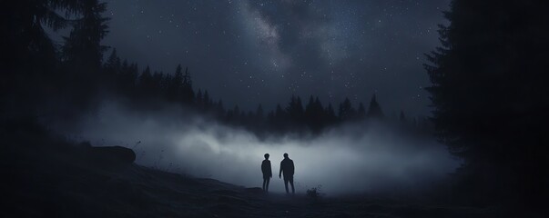 Enchanting Night Sky Over Black