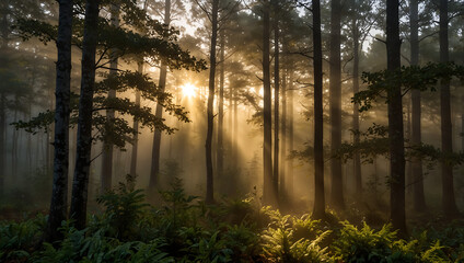 Obraz premium morning in the woods