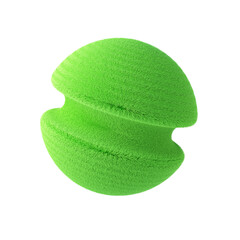 Abstract shape made of green fur, isolated on white background. 3d rendering.