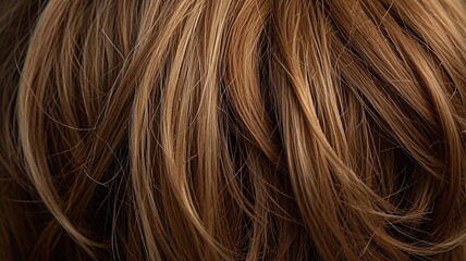 Naklejka premium Close-Up of Styled and Well-Groomed Women's Hair: Natural Shades and Hairdressing Perfection