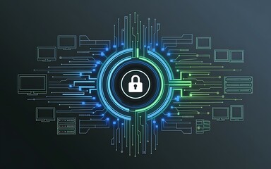 Obraz premium Cybersecurity: Digital Security, Data Protection, Network Protection, Secure Data, Cyber Defense, Secure, Safe, Privacy, Secure Network, Data Security, Encryption, Firewall, Anti-Virus.