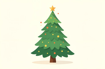 Beautiful christmas tree. Green Christmas tree with colourful presents seasonal theme concept.