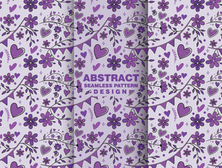 Seamless creative purple floral vector illustration textile pattern design template