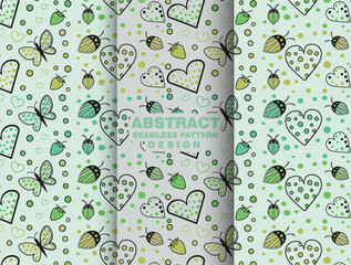 Modern vibrant heart textile illustration pattern design template