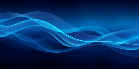 Abstract blue waves on a dark background.
