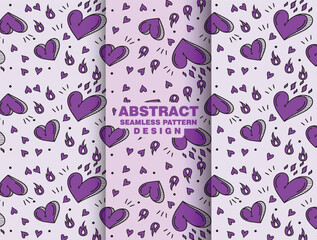 Purple heart illustration pattern design template