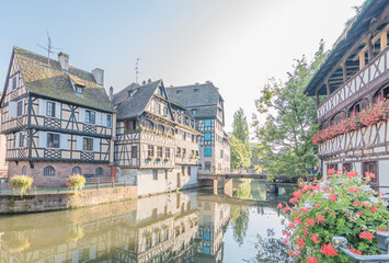 Quartier de la petite France, centre historique de Strasbourg en Alsace, France.